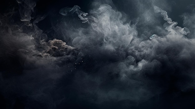 Photo beautiful smoke on black background