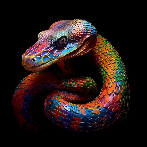 A beautiful snake art full body picture full body picture Generative A