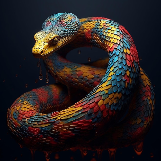 Premium AI Image | A beautiful snake art full body picture full body ...