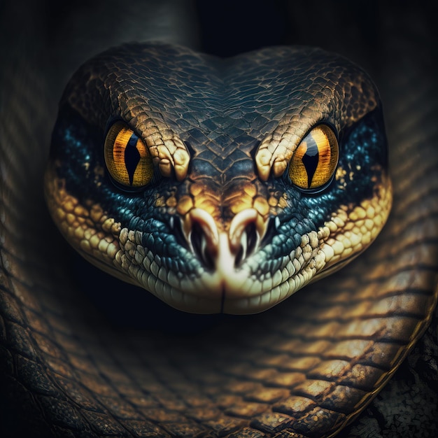 beautiful snake closeup face Generative AI