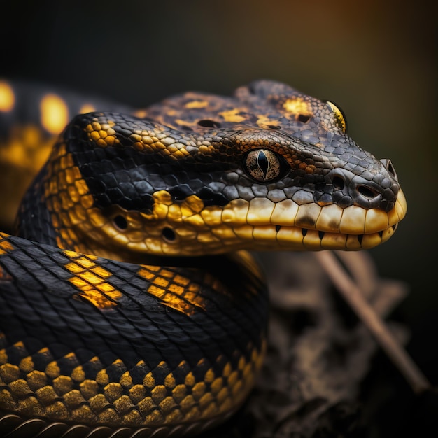 beautiful snake closeup face Generative AI