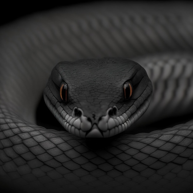 beautiful snake closeup face Generative AI