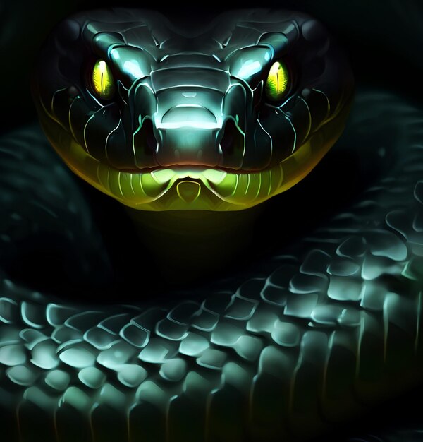 Premium AI Image  Beautiful snake ful challenging color