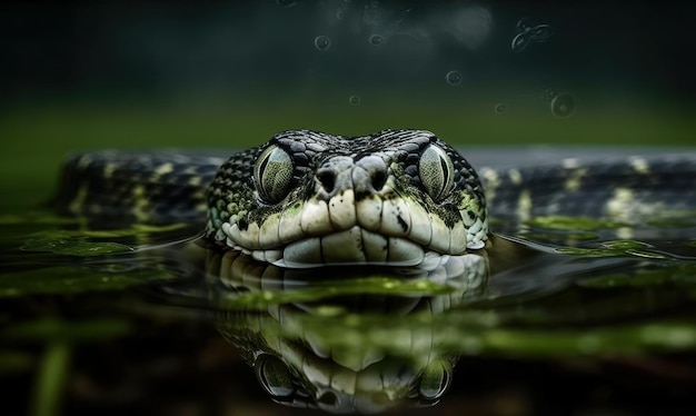 Beautiful snake in the water Beautiful illustration picture Generative AI