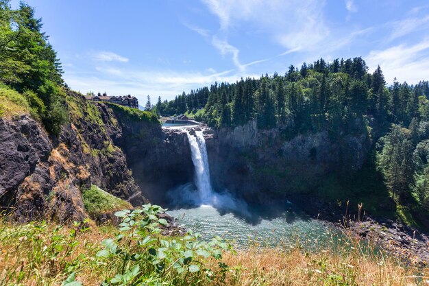 The beautiful Snoqualmie waterfall , USA.