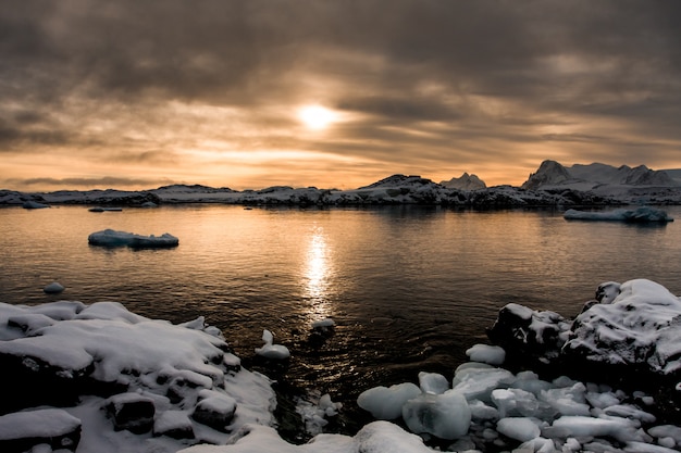 Beautiful snow capped mountains