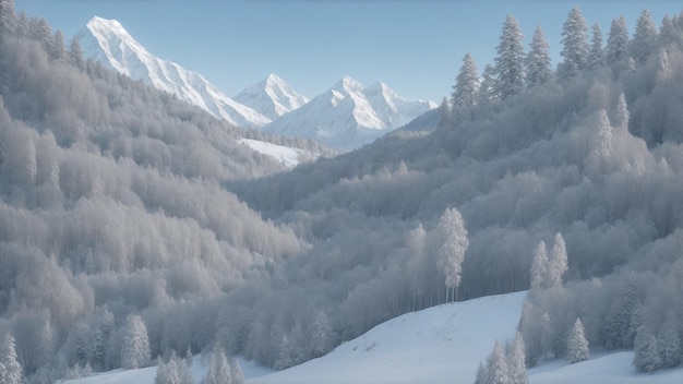 Beautiful snow hills generated using AI