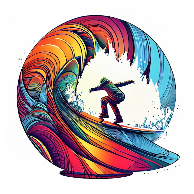 Фото Красивый логотип сноубордиста на белом фоне generative ai generative ai