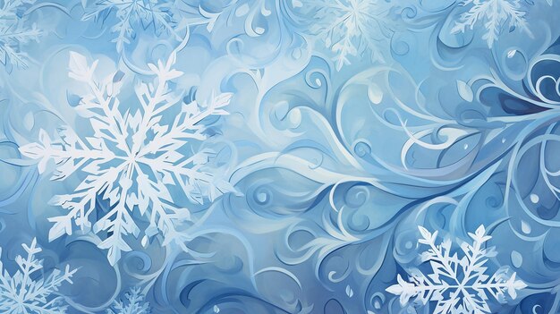 beautiful snowflake background with whimsical swirls