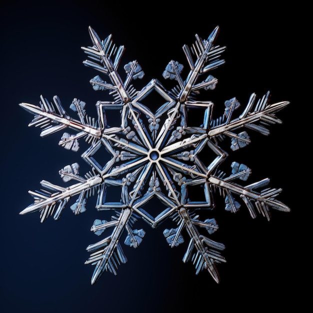 Beautiful snowflake on a dark blue background