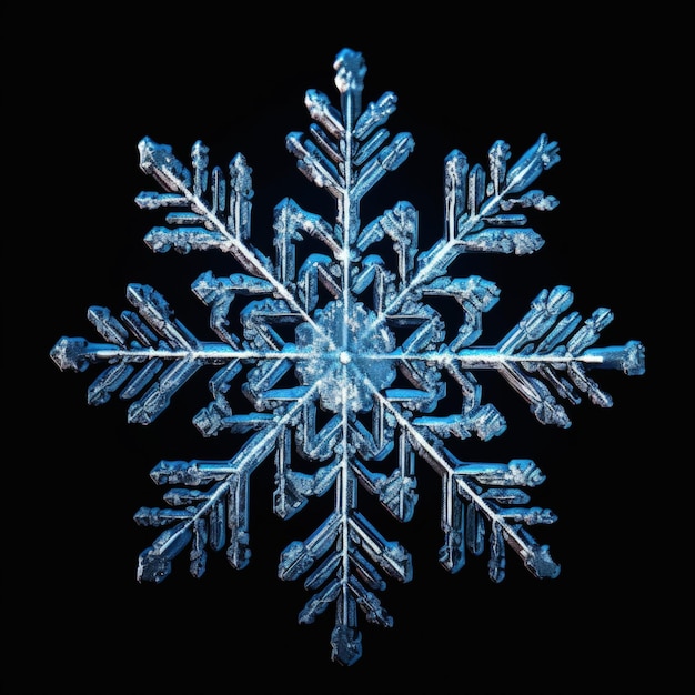 Beautiful snowflake isolated on a black background