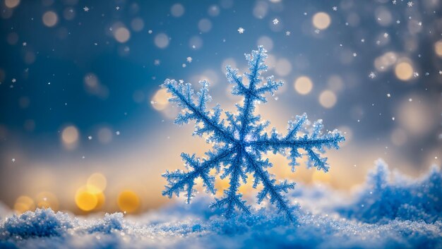 Beautiful snowflake macro background