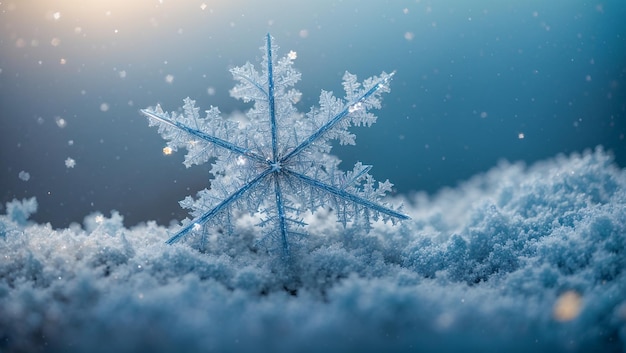 美しい雪花のマクロ背景