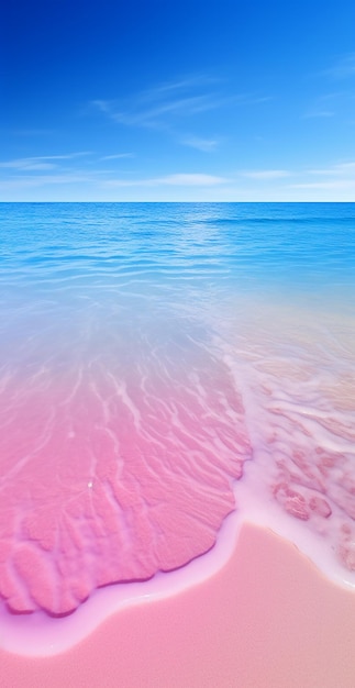 Foto bella spiaggia rosa morbida