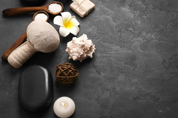 Beautiful spa composition on dark background