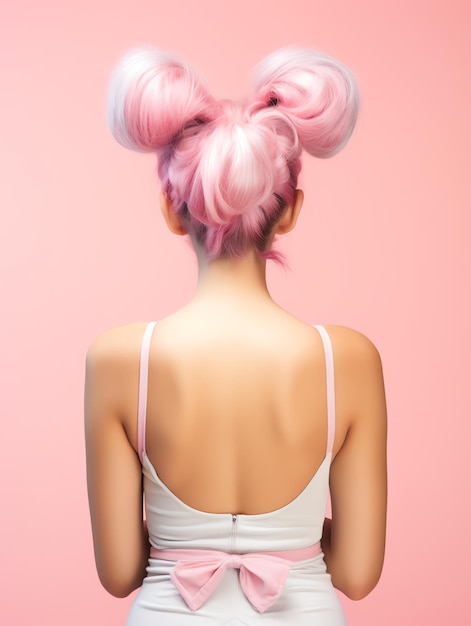 beautiful Space buns hair style