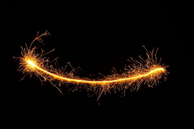 Photo beautiful sparkler on black background