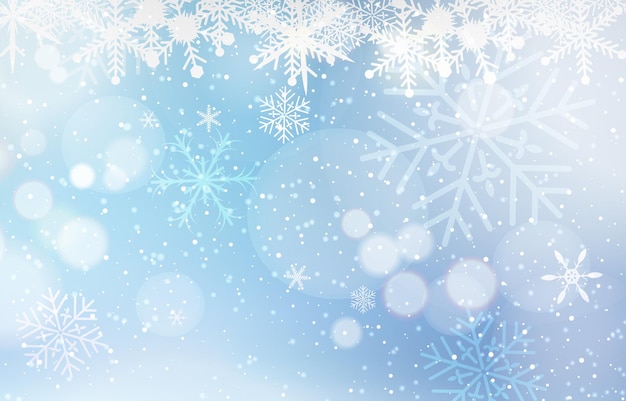 Photo beautiful sparkling blue snowflakes background