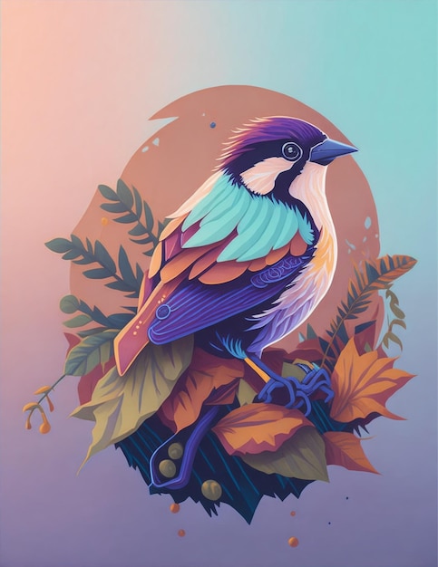 Beautiful sparrow illustration