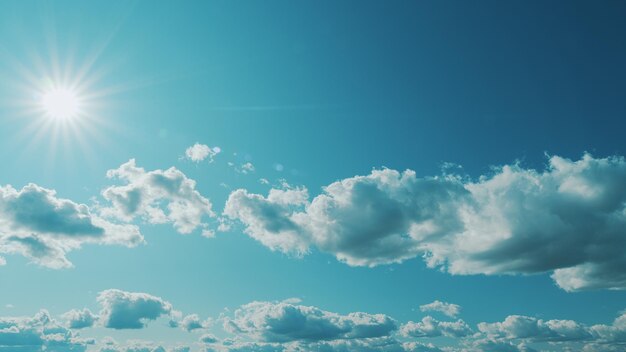 Beautiful spectacular conceptual meditation background blue sky sun with a clouds