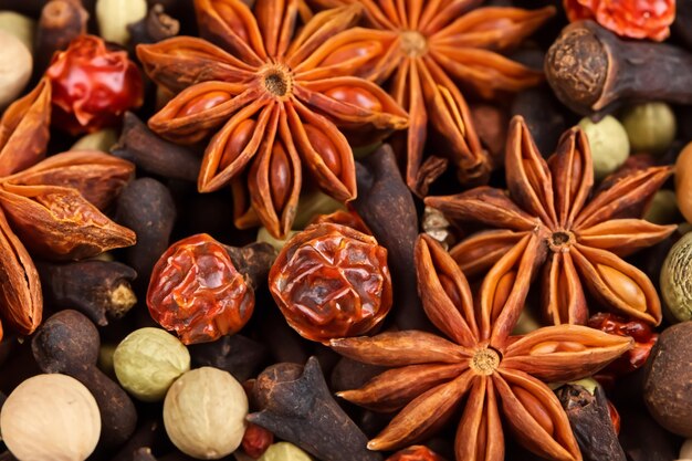 Beautiful Spices Macro Verkennen van de levendige wereld van culinaire hoogstandjes