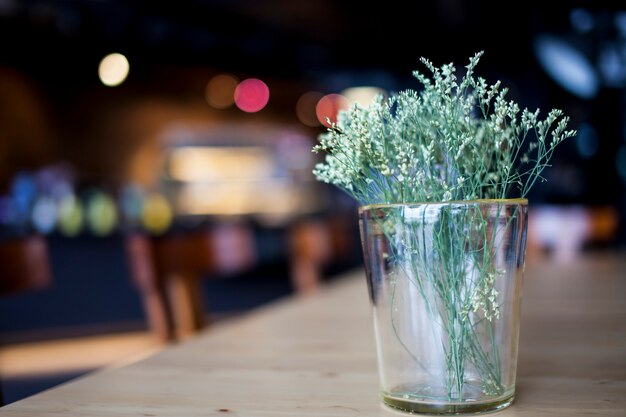 Beautiful spring flowers in a glass background bokeh.