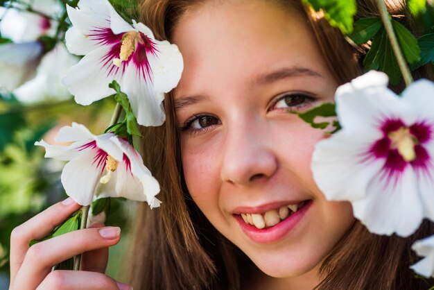 Beautiful spring season summer nature beauty happy childhood smell the flower