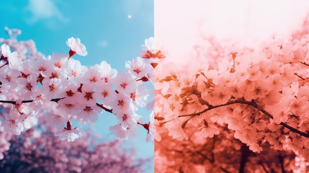 Photo beautiful springtime cherry blossom flower wallpaper design