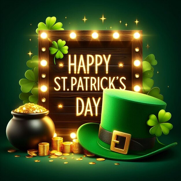 Photo beautiful st patricks day greeting card festive greeting card saint patricks day card