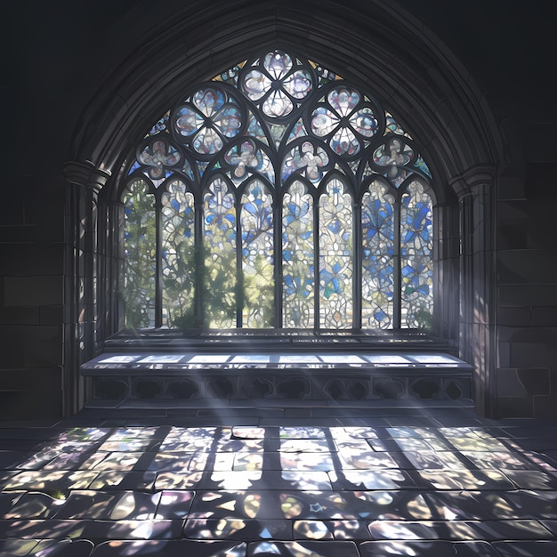 Photo beautiful stained glass cathedral window