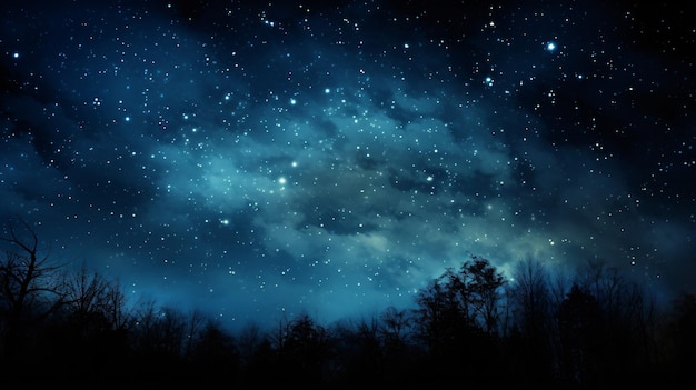 Beautiful starry sky in the dark and black night sky