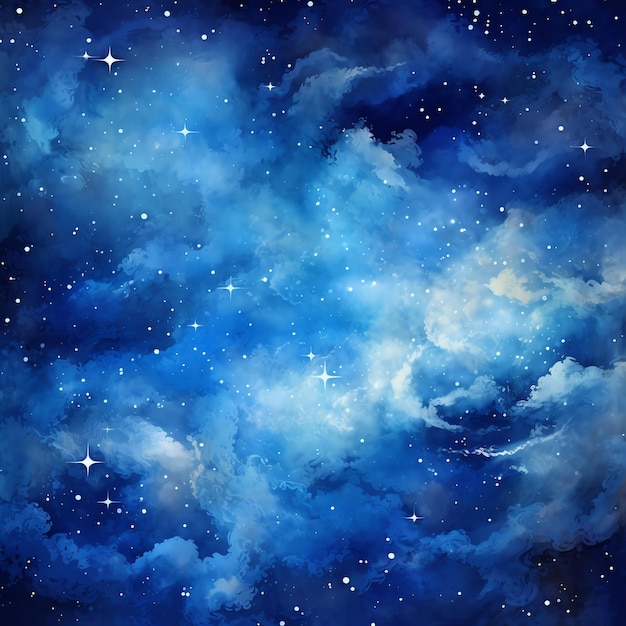beautiful Starry sky fantasy watercolor fairytale clipart illustration
