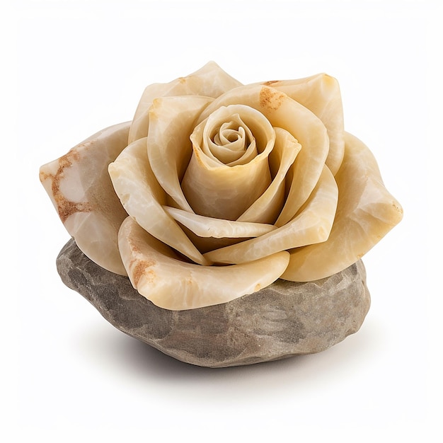 Beautiful stone rose marble rose closeup nice flower background unusual summer wallpaper