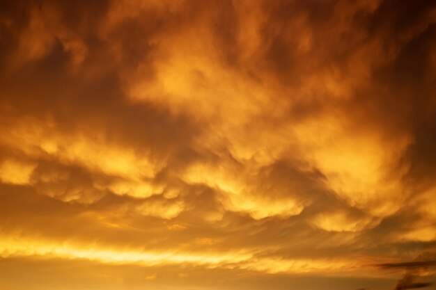 Beautiful stormy sunset sky. Cloudy abstract background. Sunset colors.