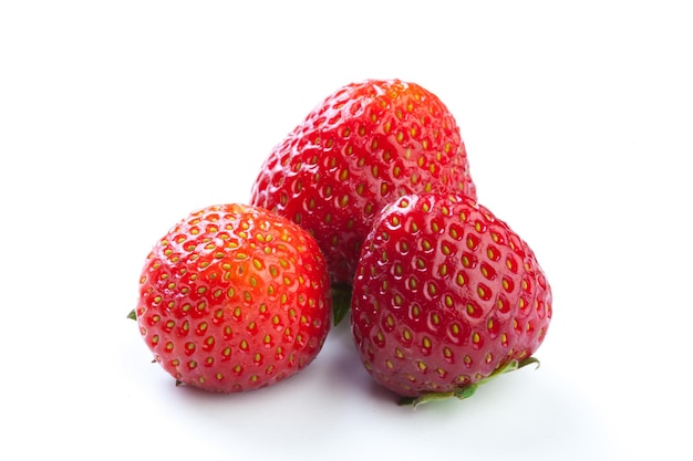 Beautiful strawberries isolated on white