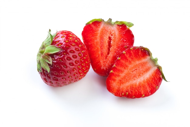 Beautiful strawberries isolated on white