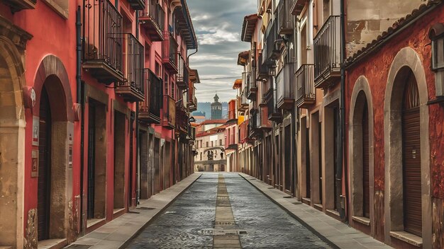 Photo beautiful street in the historical town of pedraza segovia spain