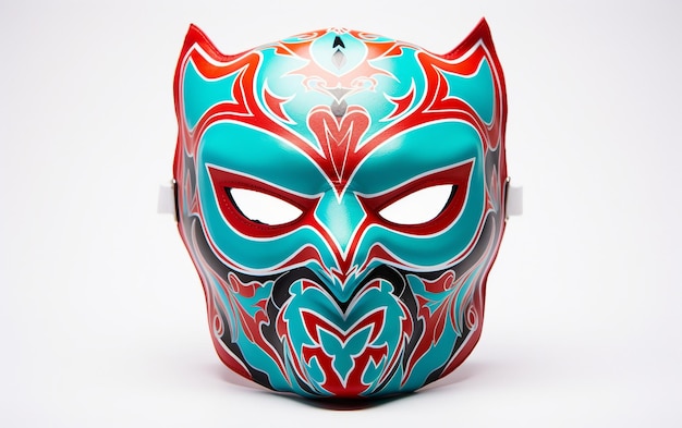 Beautiful a Striking Mexican Lucca Libre Mask with Bold Isolated on White Background Generative AI