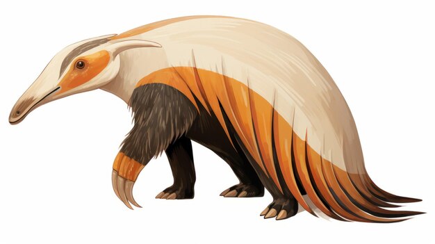 Photo beautiful striped anteater with large fins and tail