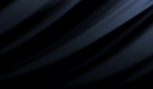 beautiful stylish black background with developing, flying cloth. black background with drapery and folds of silk. smooth elegant black silk or satin texture. luxury background design. 3d rendering.