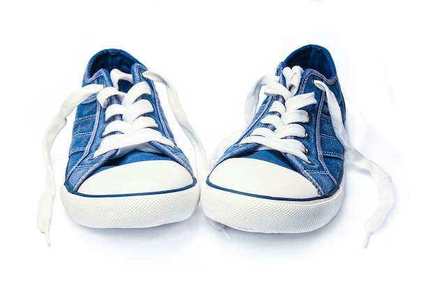 Beautiful stylish shoes for sports on a white background
