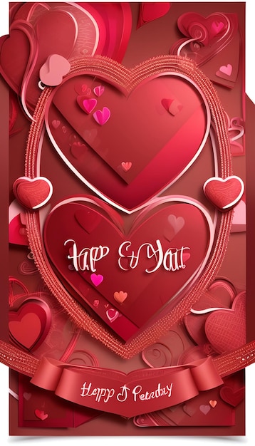 Красивая стильная открытка на День святого Валентина с сердцами и стильным текстом