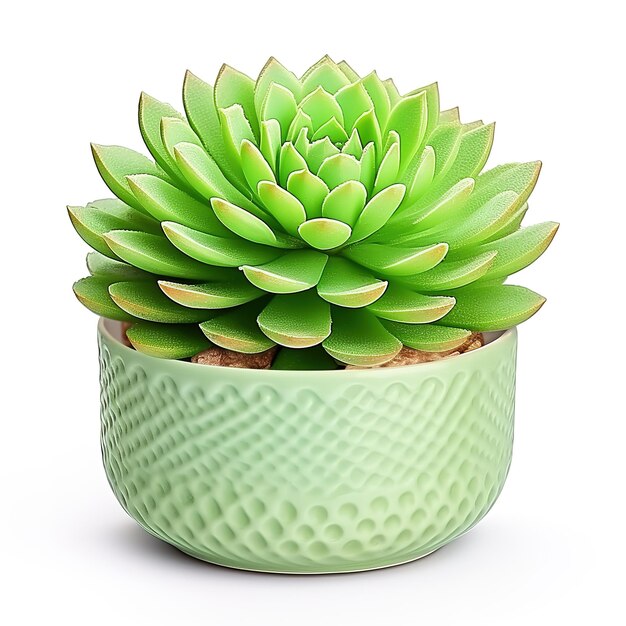 Photo beautiful succulent plant in pot isolated on white background