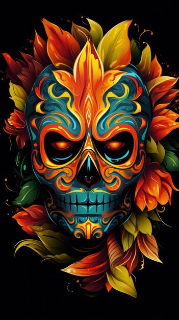 Photo beautiful sugar candy skull