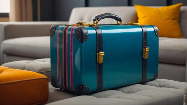Photo beautiful suitcase in the apartment