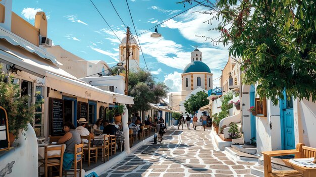 Photo a beautiful summer day in a greek village