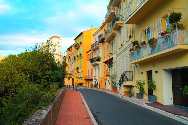 Beautiful summer street in Monaco.