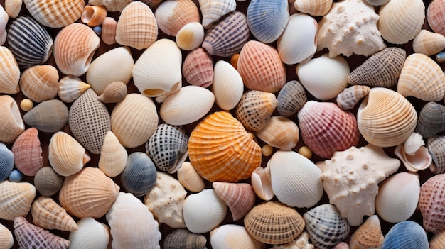 Beautiful summer texture with seashells