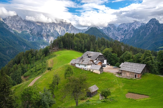 素晴らしいスロベニアの自然の美しい夏の景色。 Logarska Dolina と Solcava のパノラマ道路。