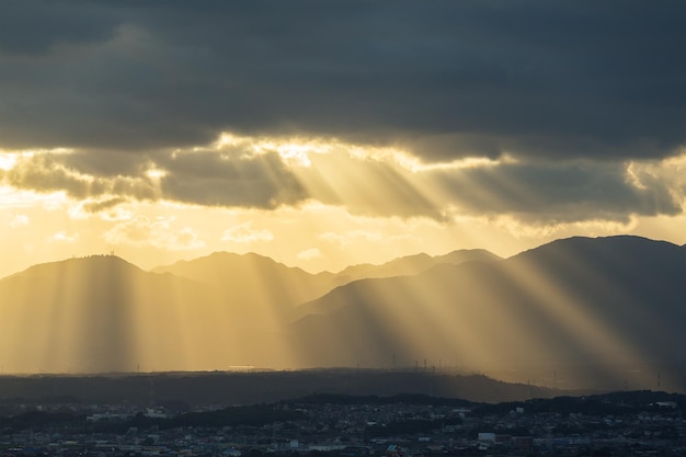 Beautiful sun flare though the cloud